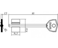 Заготовка ключа САМ-3 | SAM-2G