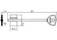 Заготовка ключа САМ-4 | 5ACM3