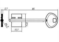 Заготовка ключа ГАРД-2 | GRD2D
