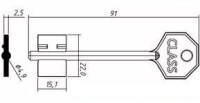 Заготовка ключа КЛАСС-1 | CLA-1G | 5CSS1-OR | 2CLA1