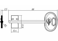 Заготовка ключа МЕТТЭМ-1 | MET1DP | 3В9ПЛ