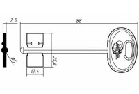 Заготовка ключа МЕТТЭМ-2 | MET2DP | 5MEM5 | 08ПЛ