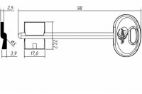 Заготовка ключа МЕТТЭМ-7 | MET7DP | 09ПЛ