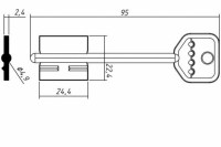 Заготовка ключа СЕНАТ-4 | SEN4D