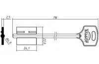 Заготовка ключа ЭЛЬБОР-11 | DV-7G | 5DVN19 | 2DN7