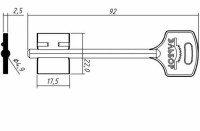 Заготовка ключа ЭЛЬБОР-16 | ELB16D