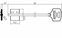 Заготовка ключа ЭЛЬБОР-17 | ELB17D