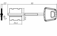 Заготовка ключа ЧИЗА-1пл | 2CI8P | CIZ5DP