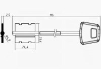 Заготовка ключа ЧИЗА-3пл | 2CI9 | CIZ7DP