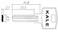 Заготовка ключа Н-125 | KAE-4 | KLE4 | KAL4 | КС-9