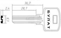 Заготовка ключа Булат | BUL-1 | H-134 | BUT1R/VBH1R