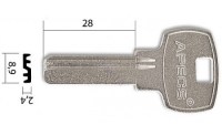 Заготовка ключа AP1D матовый | E-300 | APE2 | APK2R | APS2L