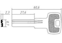 Заготовка ключа AP1D бронь матовый | H-164