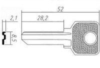 Заготовка ключа PEN-1D | H-059 | BZ2/BZ1 | PNZ1D