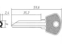 Заготовка ключа UL-1 | H-051 | RUS3R | ULK2L | ULN1S