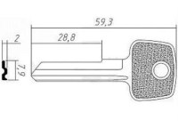 Заготовка ключа AV-1 | H-037 | AVG1S | AV1R | AVD1L
