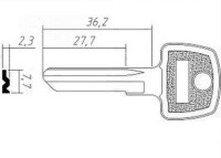 Заготовка ключа AV-1D | H-036 | AV1 | AVD1 | AVG1D