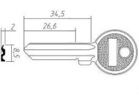Заготовка ключа KAE-8D | H-029 | KLE7X | KAL7 | KAL10