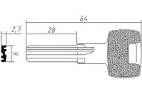 Заготовка ключа Apecs K-T 1 | E-299 | BAi8D | MO3 | STU6R/GVY1R/