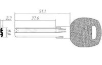 Заготовка ключа BAODEAN MLB 51мм 3паза | D-231