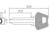 Заготовка ключа MR-3 | H-046 | MOS3 | VK2 | VTK1
