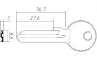 Заготовка ключа KAE-8D | H-027 | KLE7X | KAL7 | KAL10
