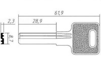 Заготовка ключа САЗАР-2D | E-049