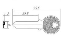 Заготовка ключа TRI12D | F-047 | TR8R | TL8 | TRC66