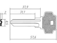 Заготовка ключа DX6D | F-430 | D7D | DX3 | DXT6