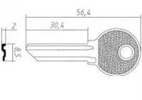 Заготовка ключа 45-1D | RUS1 | KSK1 | KSP1D