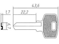Заготовка ключа BUL5D | H-186 | BUL5 | BUT2R_x | Bulat