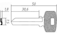 Заготовка ключа BUL7D | E-279 | BUT4R | BUL-7